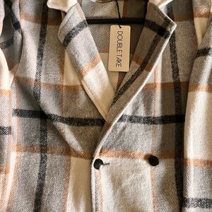 Double Take Women's Plaid Jacket - Black, Gray, White, Tan